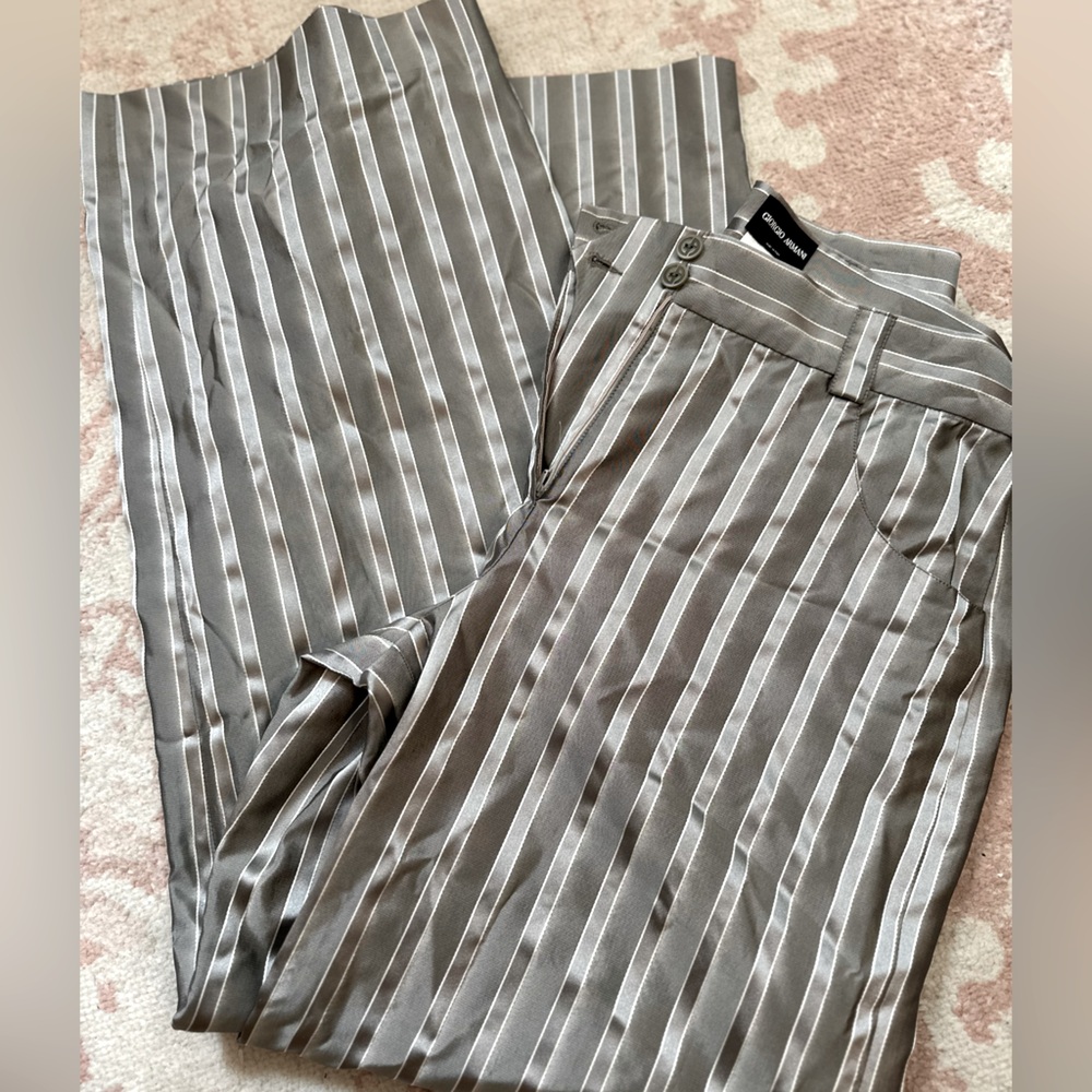 Georgio Armani wide leg pinstripe vintage pants